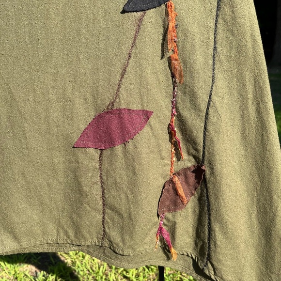 Y2K Raw Silk Fairy Core Dress Green - Picture 4 of 11